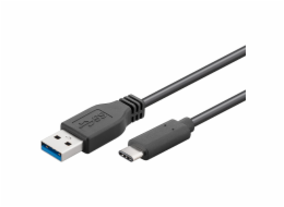 PremiumCord Kabel USB 3.2 konektor C/male - USB 3.0 A/male, černý, 15cm