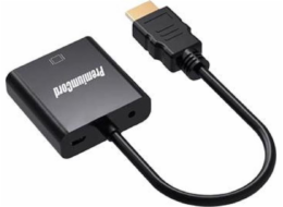 PremiumCord převodník HDMI na VGA se zvukem 3,5mm stereo jack, černá