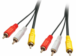 Lindy RCA (Cinch) x3 - RCA (Cinch) x3 kabel 2m černý (35691)