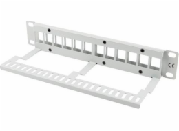 Lanberg PATCH PANEL PRÁZDNÝ 12 PORT 1U 10 S ORGANIZÉREM PRO MODULY KEYSTONE ŠEDÁ LANBERG