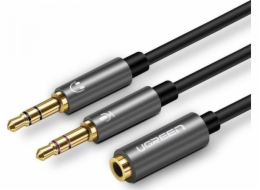 AV adaptér Ugreen Jack 3,5 mm - Jack 3,5 mm x 2 šedý (UGR233)