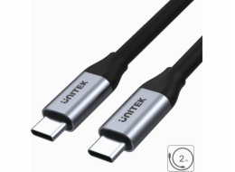 USB Unitek USB-C na USB-C kabel stříbrný (C14091ABK)