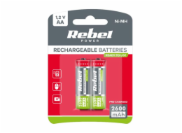 Baterie AA (R06) nabíjecí 1,2V/2600 mAh REBEL blistr