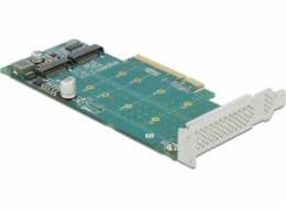 DeLOCK PCI Express x8 karta pro 2 x interní NVMe M.2 Key M - Bifurkace, řadič