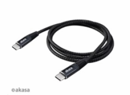 AKASA kabel napájecí Type-C na Type-C, 100W, 1m,  černá