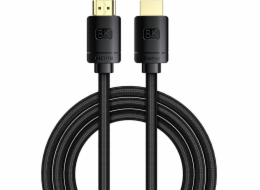 Kabel HDMI 2.1 řady High Definition, 8K 60Hz, 3D, HDR, 48Gbps, 2m (černý)