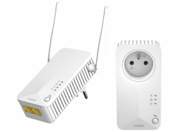 STRONG sada 2 adaptérů Powerline WF 600 DUO FR/ Powerline 600 Mbit/s/ Wi-Fi 300 Mbit/s/ 2x LAN/ bílý