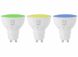 IMMAX NEO SMART sada 3x žárovka LED GU10 6W RGB+CCT barevná a bílá, stmívatelná, Wi-Fi, TUYA