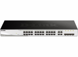 D-Link DGS-1210-28 28-port Gigabit Smart+ Switch, 24x GbE, 4x RJ45/SFP, fanless