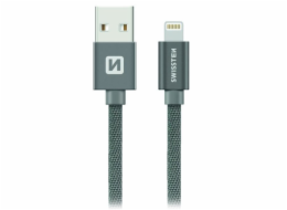 Swissten Datový Kabel Textile Usb / Lightning 0,2 M Šedý