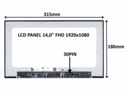 SIL LCD PANEL 14,0" FHD 1920x1080 30PIN MATNÝ IPS / BEZ ÚCHYTŮ 77042909 LCD PANEL 14,0" FHD 1920x1080 30PIN MATNÝ IPS / BEZ ÚCHYTŮ