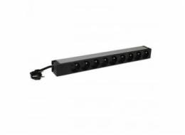 LEGRAND PDU Základní, 1U-19", výstup 9x 230V (CZ/FR), 1-fáze 16A, vstup CZ vidlice - kabel 3m, LED indikace napájení