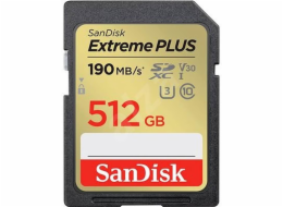 SanDisk SDXC karta 512GB Extreme PLUS (R 190 MB/s  W130 MB/s Class 10, UHS-I U3 V30)