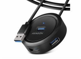 AXAGON HUE-P1AL, 4x USB 3.2 Gen 1 ROUND hub, micro USB napájecí konektor, kabel USB-A 1.2m