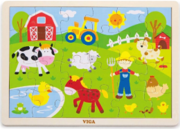 Dětské dřevěné puzzle Viga Farma