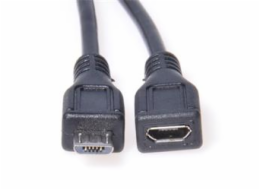 PremiumCord Kabel prodlužovací micro USB 2.0 male-female, černý 3m