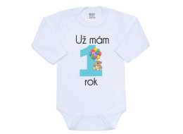 Body s potiskem New Baby Už mám 1 rok modré