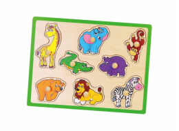 Dětské dřevěné puzzle s úchyty Viga ZOO