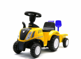 Dětské odrážedlo traktor s vlečkou a nářadím Baby Mix New Holland žlutý