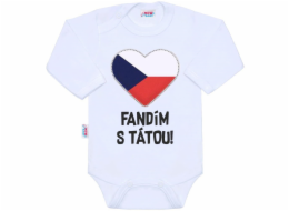 Body s potiskem New Baby Fandím s tátou bílé