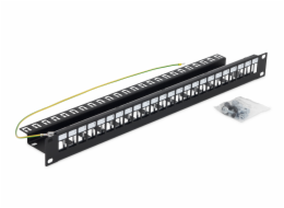 Triton 19  modulární patch panel 1U pro max. 24ks keystone,otvor 14,8x17,5mm , černý