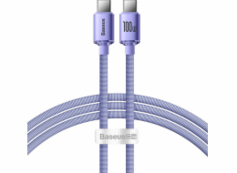 Baseus CAJY000605 Crystal Shine Series Datový Kabel USB-C - USB-C 100W 1,2m Purple