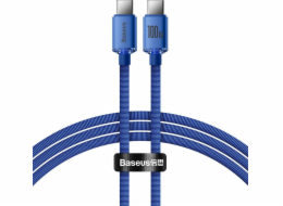 Baseus CAJY000603 Crystal Shine Series Datový Kabel USB-C - USB-C 100W 1,2m Blue