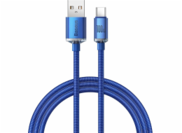 Baseus CAJY000403 Crystal Shine Series Datový Kabel USB - USB-C 100W 1,2m Blue