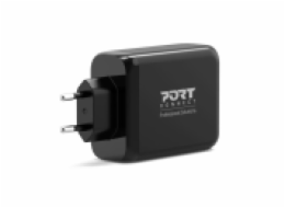 PORT CONNECT Síťová nabíječka pro USB-C a  USB-A, 120 W, černá