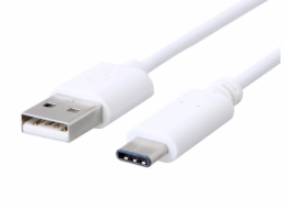 kabel C-TECH USB 2.0 AM na USB-C (AM/CM), 2m, bílá