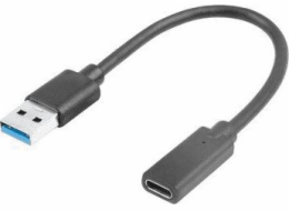 Lanberg USB C (F) 3.1 USB kabel - USB-A (M) 0,15m černý