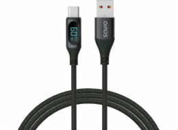 SAVIO USB - USB-C cable with display  CL-172  1 m  black