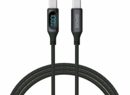 SAVIO USB-C - USB-C cable with display  CL-174  1 m  black