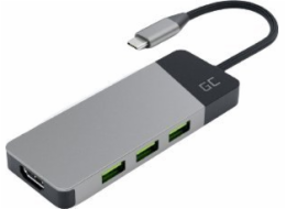 GREEN CELL HUB USB-C ADAPTER GC CONNECT 7W1 (3XUSB 3.1 HDMI 4K 60HZ USB-C PD 85W MICROSD/SD)
