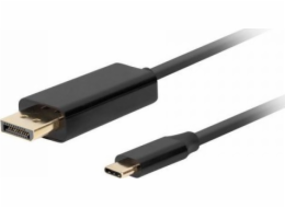 Lanberg USB-C(M)->DisplayPort(M) kabel 0,5m 4K 60Hz černá