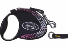 FLEXI Glam Composition with Swarovski crystals S - Dog Retractable lead - 3 m - black