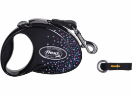 FLEXI Glam Splash Mystic with Swarovski crystals S - Dog Retractable lead - 3 m - black