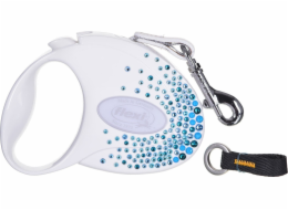 FLEXI Glam Splash Ocean with Swarovski crystals S - Dog Retractable lead - 3 m - white