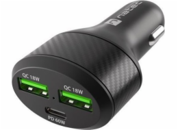 Natec nabíječka do auta CONEY, 2XUSB, 1XUSB-C, 84W