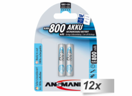 12x2 Ansmann maxE NiMH Akku Micro AAA 800 mAh