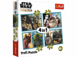 Trefl Puzzle 4v1 Mandalorian a jeho svět Star Wars