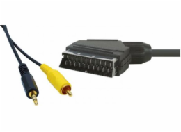 Scart kabel - RCA (Cinch) + Jack 3,5mm 5m černý