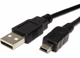 LAMA PLUS USB-A - miniUSB USB kabel 3 m Černý