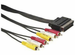 Scart - RCA (Cinch) kabel x6 5m černý