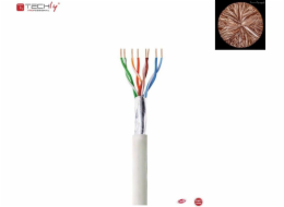 Techly TechlyPro Instalační kabel F/UTP Cat6 4x2 pramenný 100% měď 100m šedý