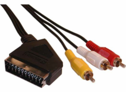 Scart - RCA (Cinch) kabel x3 5m černý