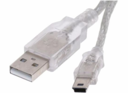 Logo kabelu USB USB-A - miniUSB 0,6 m průhledný (31184)