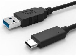 Kabel USB Logo USB-A - USB-C 1 m Černý