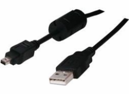 Logo kabelu USB USB-A – miniUSB 1,8 m černý (31178)