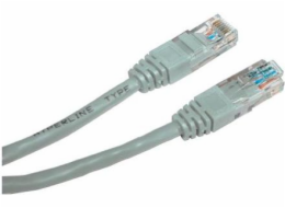 Patchcord s logem, UTP, Cat.5e, RJ45 M/2m, nestíněný, šedý